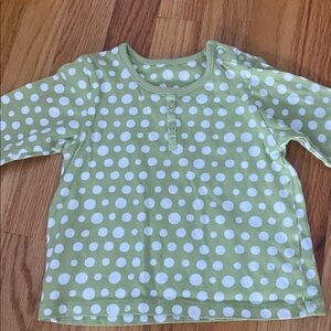 Marks & Spencer Light Green Polka Dot Long Sleeve Tee 12-18 mos